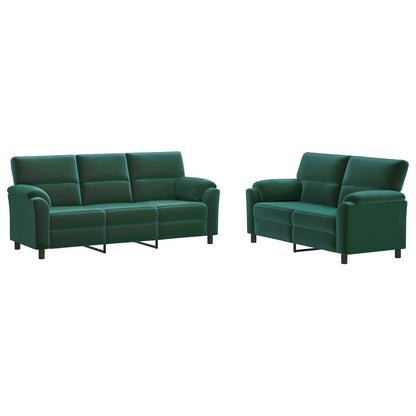 Bankstel 2 pcs Donkergroen fluweel