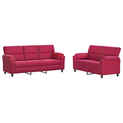 Bankstel 2 pcs Wijnrood fluweel