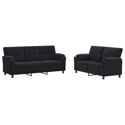 Bankstel 2 pcs Zwart fluweel