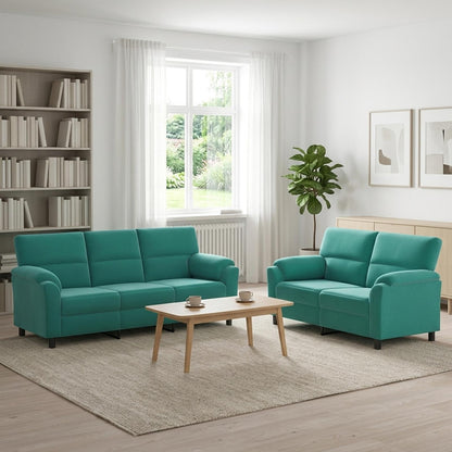 Bankstel 2 pcs Turquoise fluweel