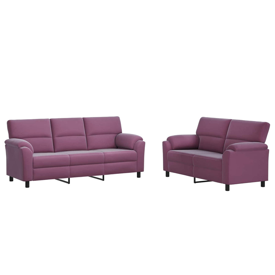 Bankstel 2 pcs Paars fluweel