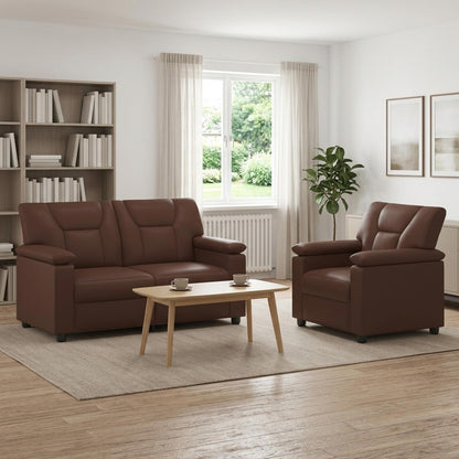 Bankstel 2 pcs Bruin Kunstleer