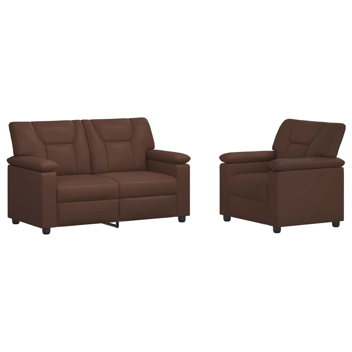 Bankstel 2 pcs Bruin Kunstleer