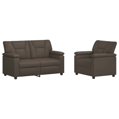 Bankstel 2 pcs Grijs Kunstleer