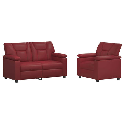 Bankstel 2 pcs Wijnrood Kunstleer
