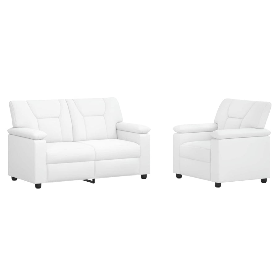 Bankstel 2 pcs Wit Kunstleer