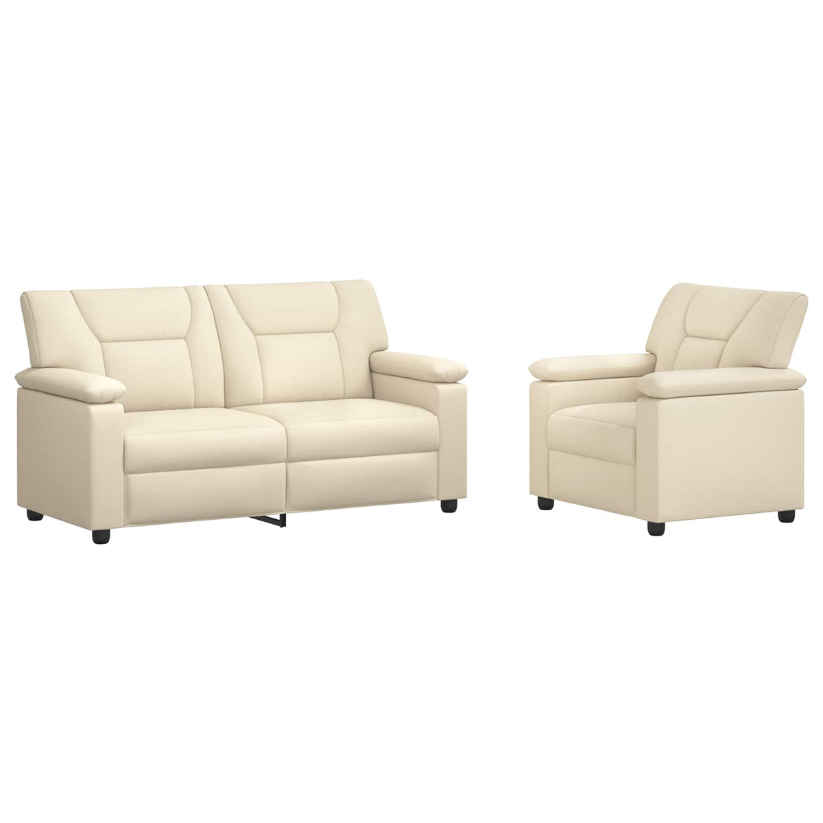 Bankstel 2 pcs Crèmekleurig Kunstleer