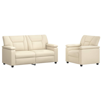 Bankstel 2 pcs Crèmekleurig Kunstleer