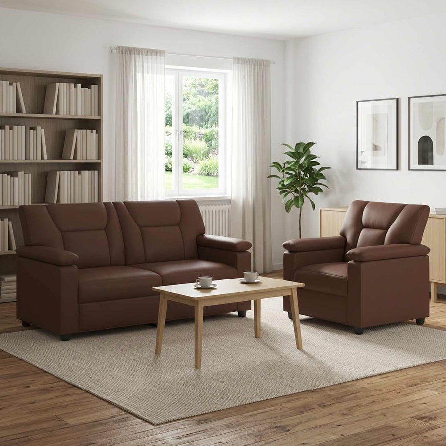Bankstel 2 pcs Bruin Kunstleer