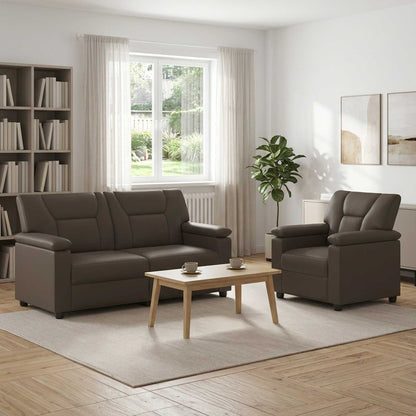 Bankstel 2 pcs Grijs Kunstleer
