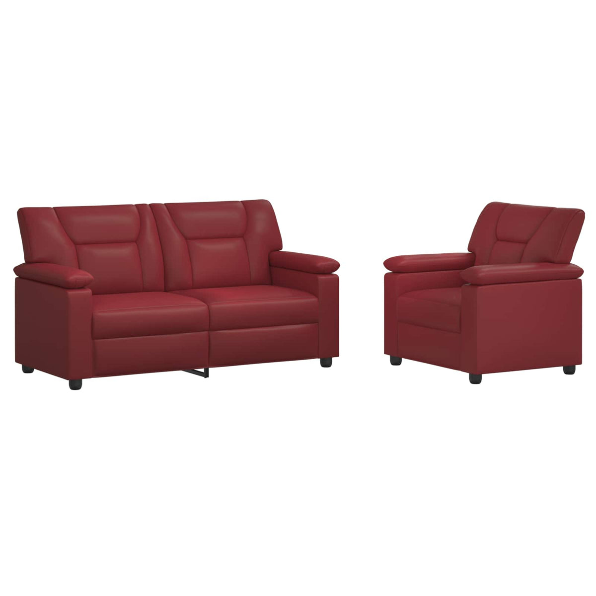 Bankstel 2 pcs Wijnrood Kunstleer
