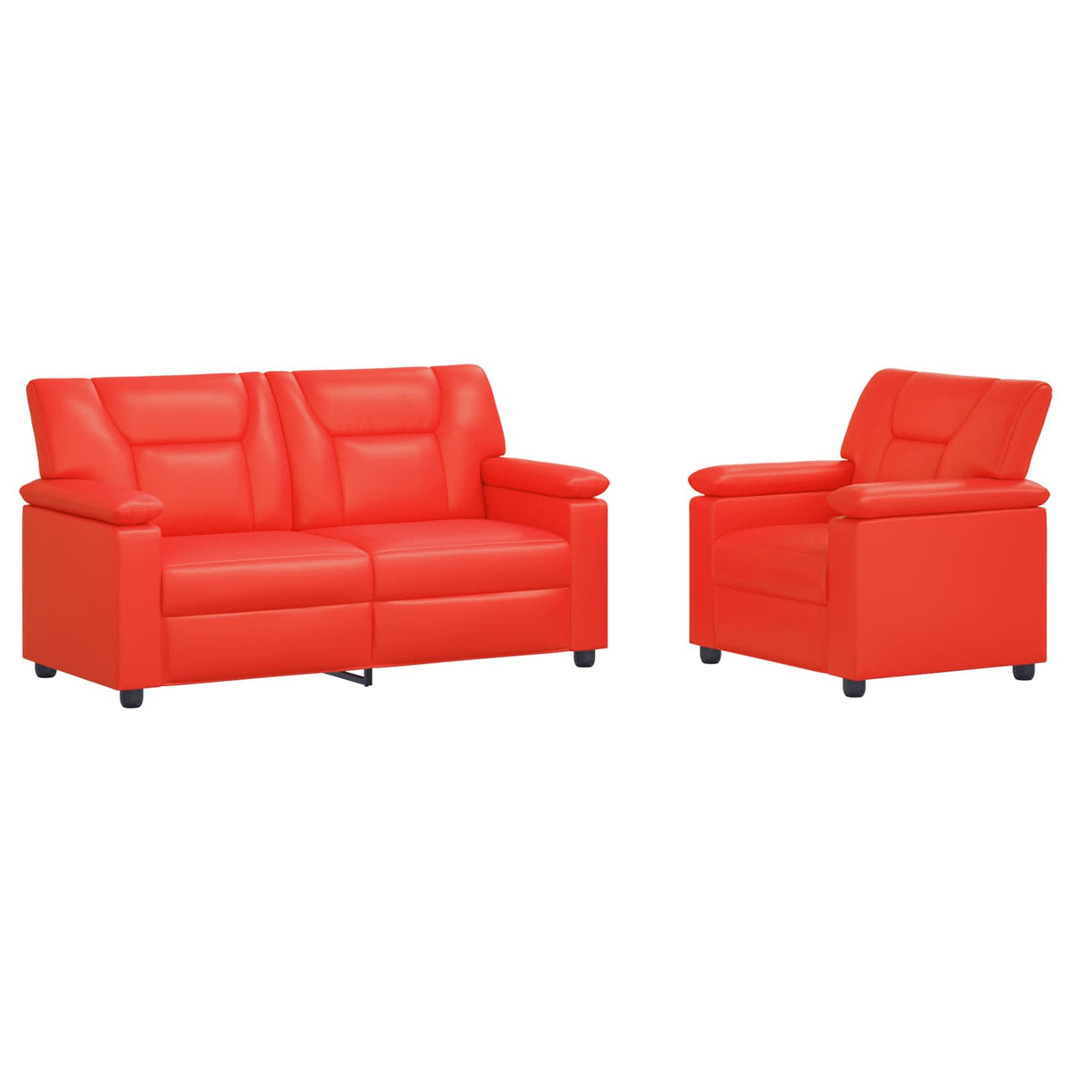 Bankstel 2 pcs Rood Kunstleer