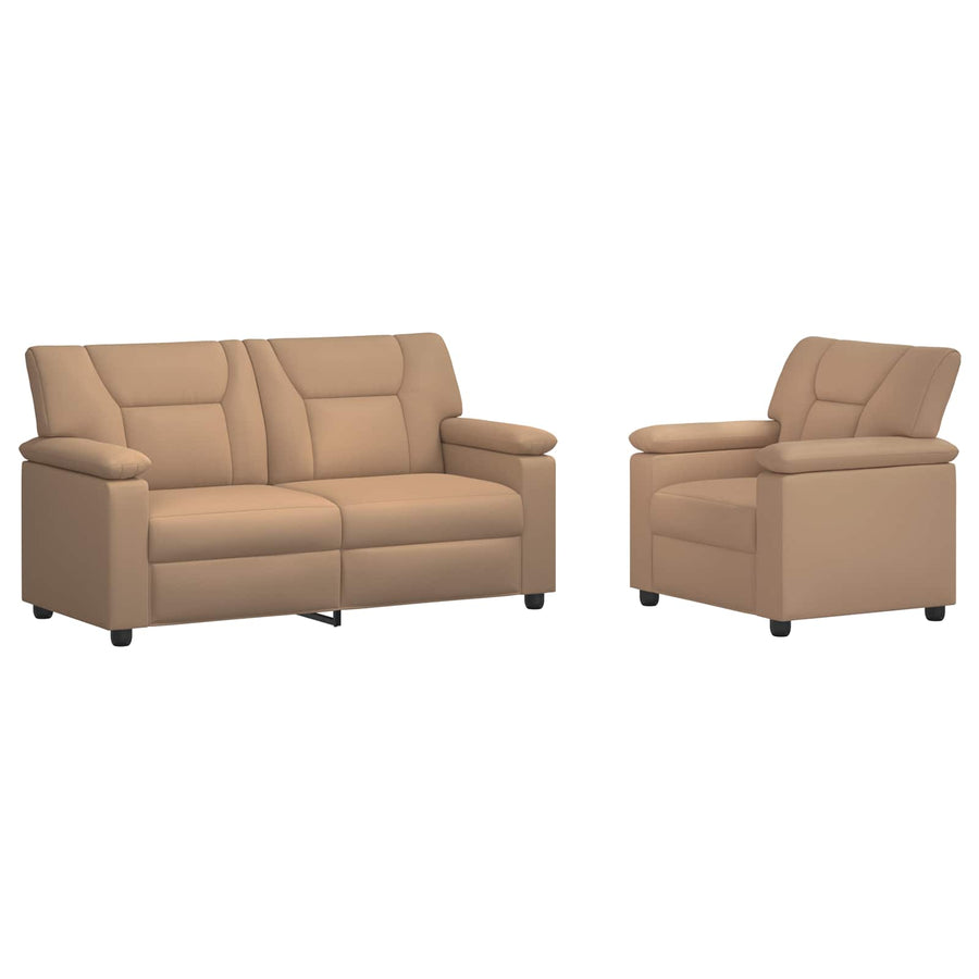 Bankstel 2 pcs Cappuccino Kunstleer