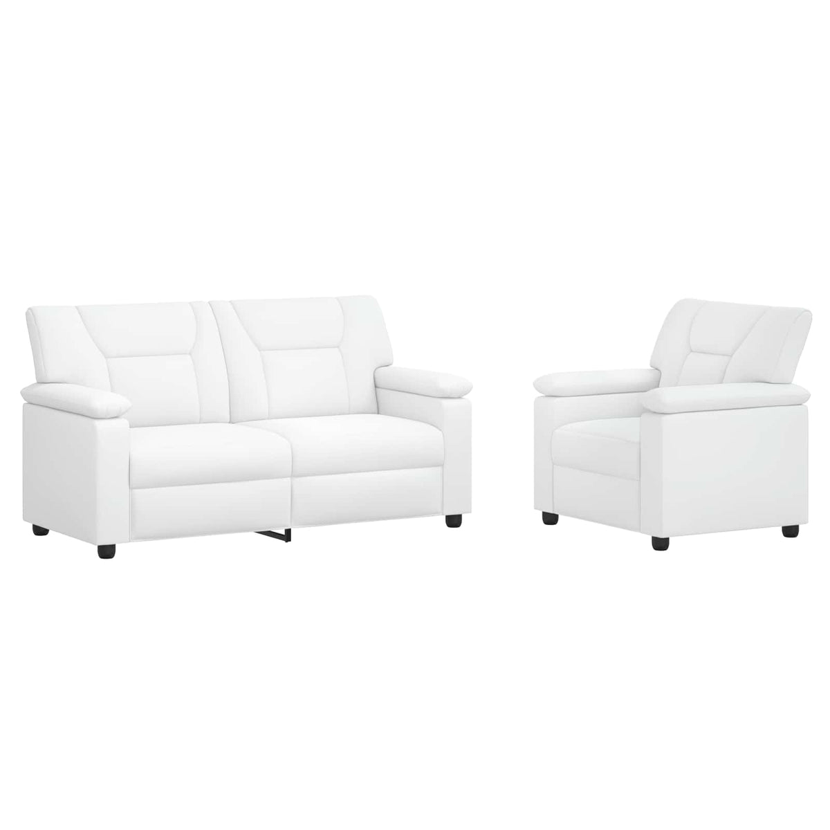 Bankstel 2 pcs Wit Kunstleer