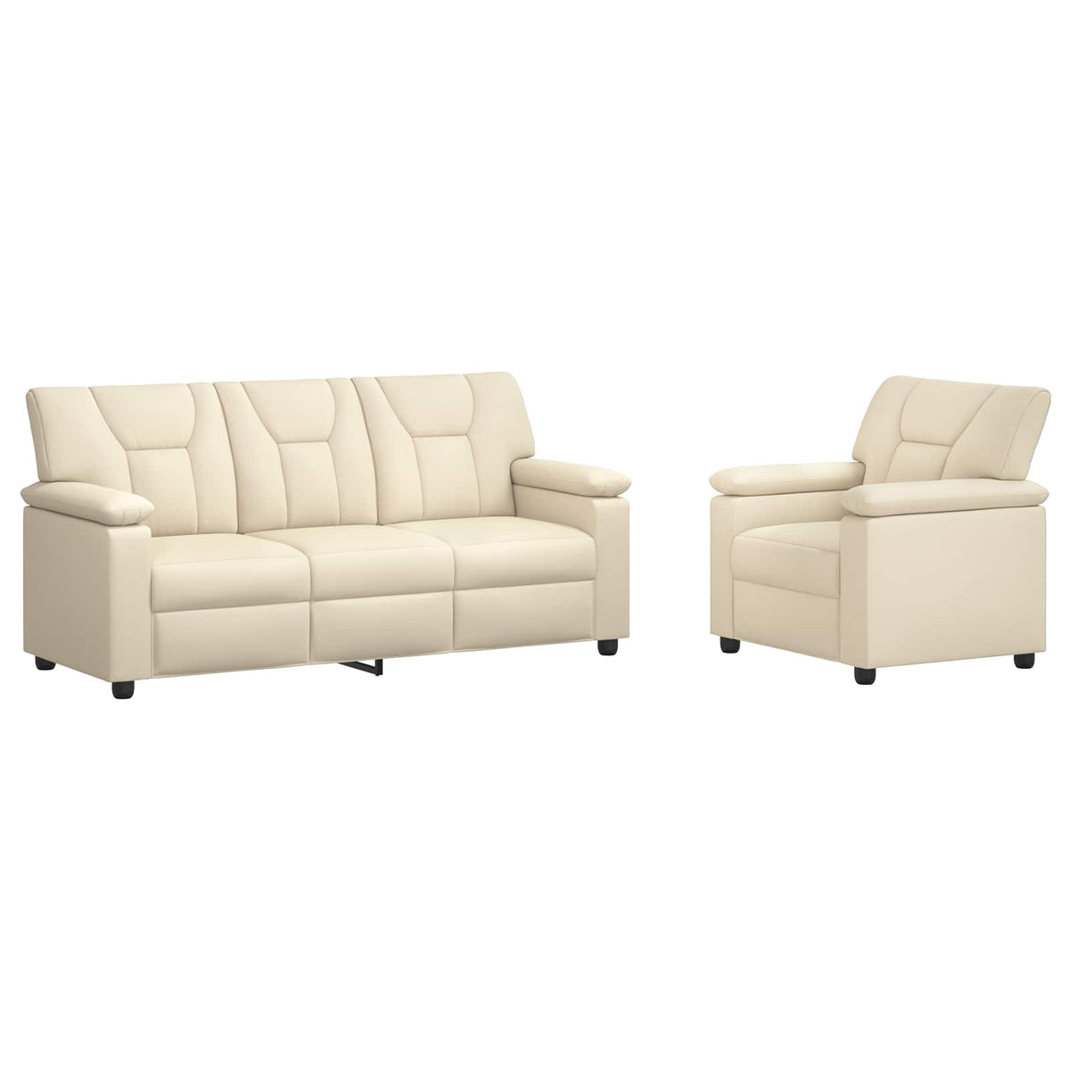 Bankstel 2 pcs Crèmekleurig Kunstleer