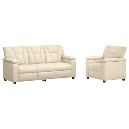 Bankstel 2 pcs Crèmekleurig Kunstleer