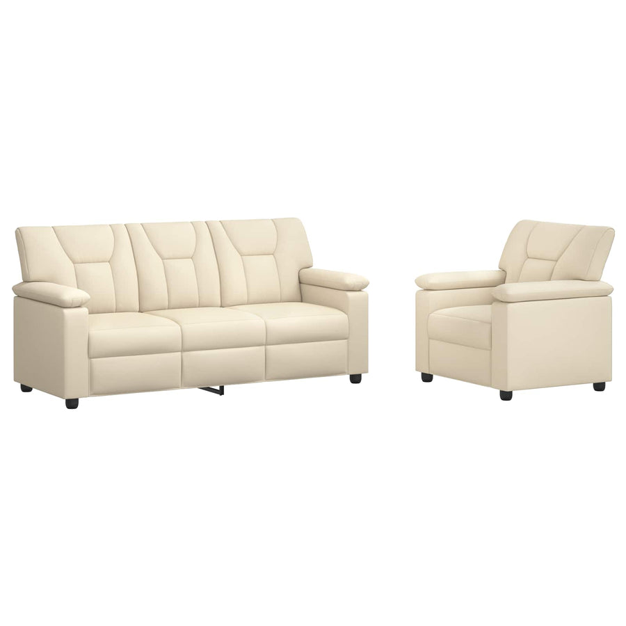 Bankstel 2 pcs Crèmekleurig Kunstleer