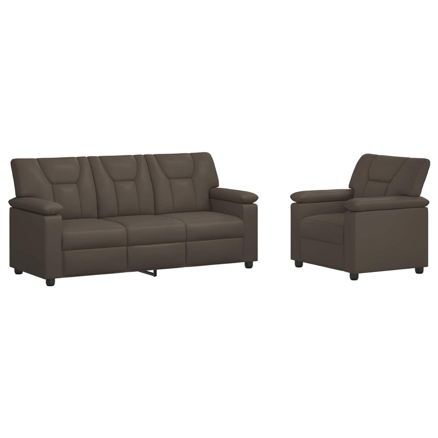 Bankstel 2 pcs Grijs Kunstleer