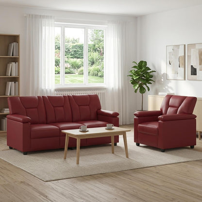 Bankstel 2 pcs Wijnrood Kunstleer