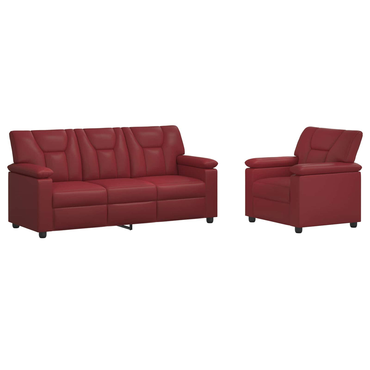 Bankstel 2 pcs Wijnrood Kunstleer