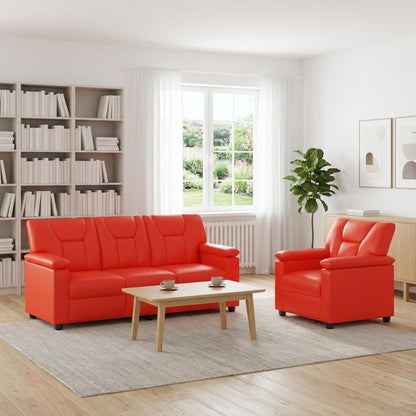 Bankstel 2 pcs Rood Kunstleer