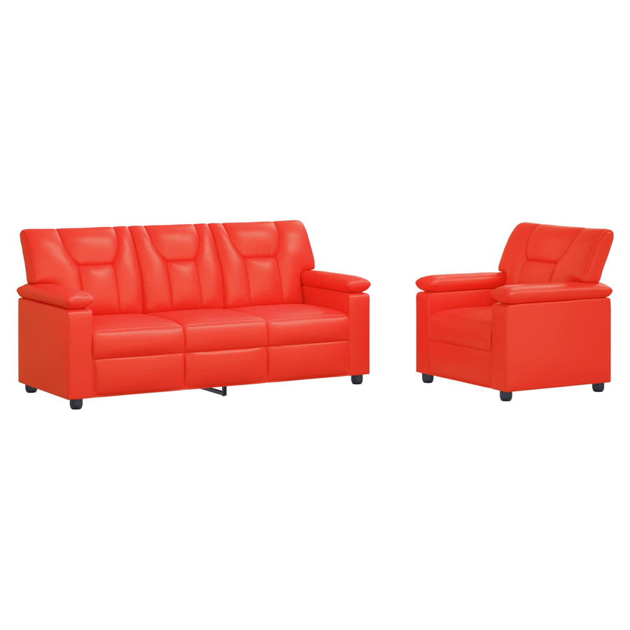 Bankstel 2 pcs Rood Kunstleer