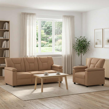 Bankstel 2 pcs Cappuccino Kunstleer