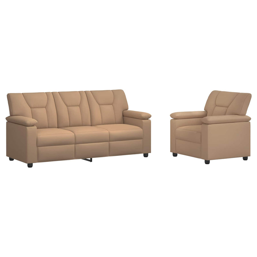 Bankstel 2 pcs Cappuccino Kunstleer