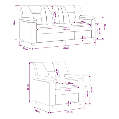 Bankstel 2 pcs Cappuccino Kunstleer