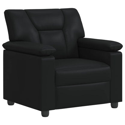 Bankstel 3 pcs Zwart Kunstleer