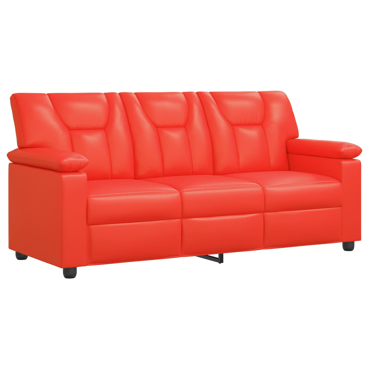 Bankstel 3 pcs Rood Kunstleer