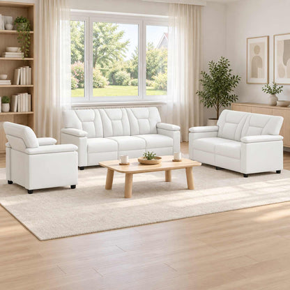Bankstel 3 pcs Wit Kunstleer