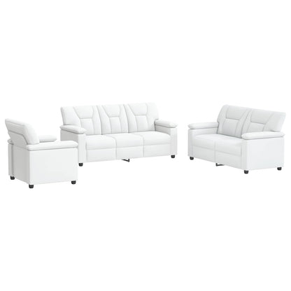 Bankstel 3 pcs Wit Kunstleer