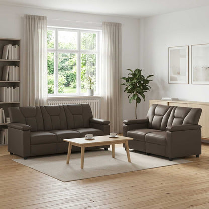 Bankstel 2 pcs Grijs Kunstleer