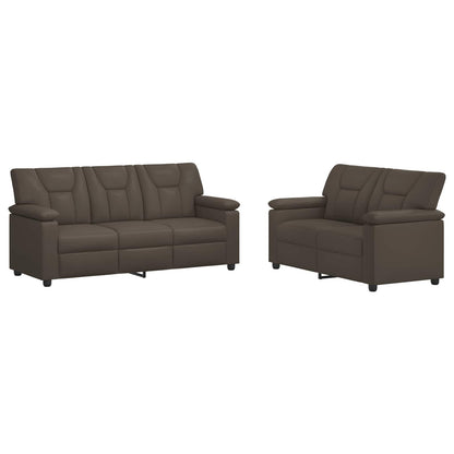Bankstel 2 pcs Grijs Kunstleer