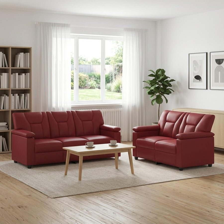 Bankstel 2 pcs Wijnrood Kunstleer