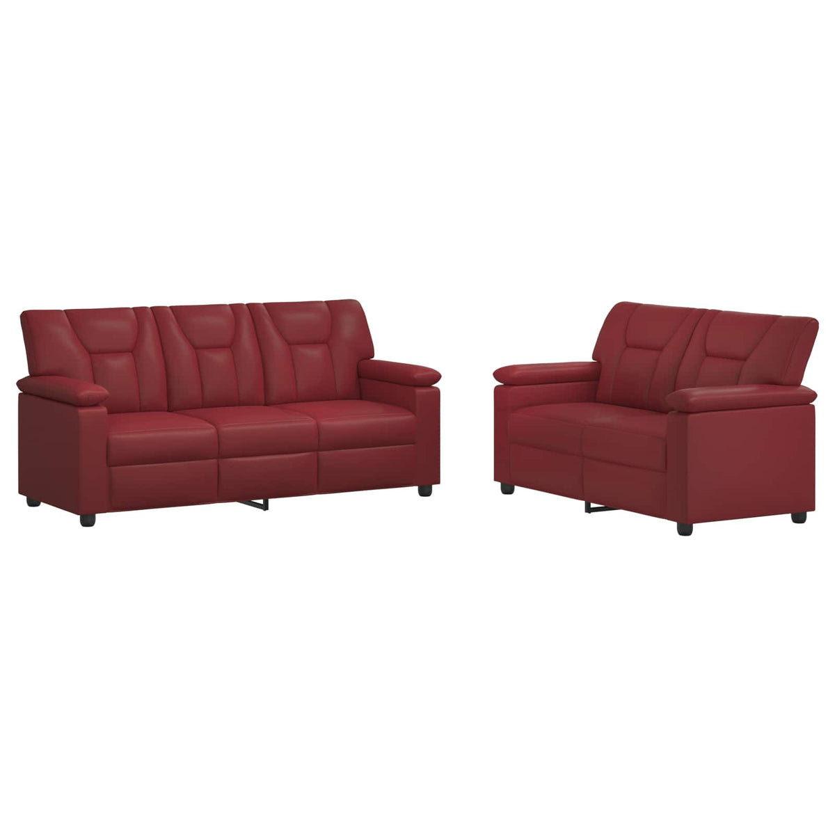 Bankstel 2 pcs Wijnrood Kunstleer