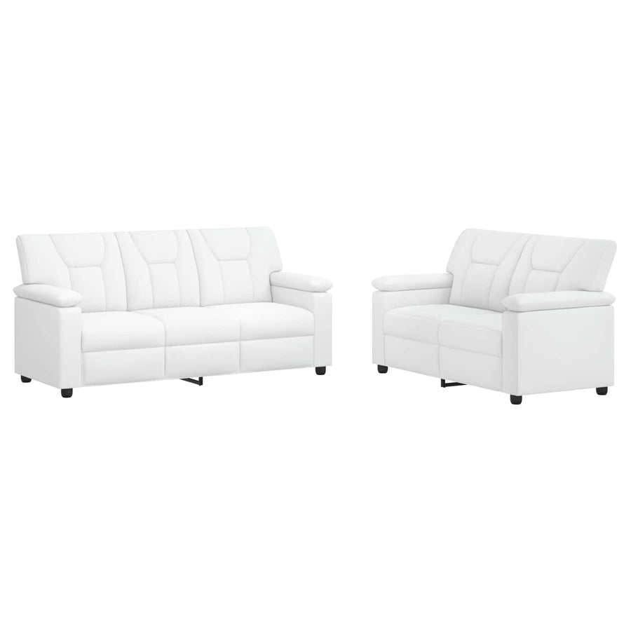 Bankstel 2 pcs Wit Kunstleer