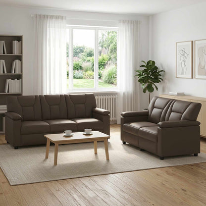 Bankstel 2 pcs Grijs Kunstleer