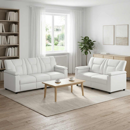 Bankstel 2 pcs Wit Kunstleer