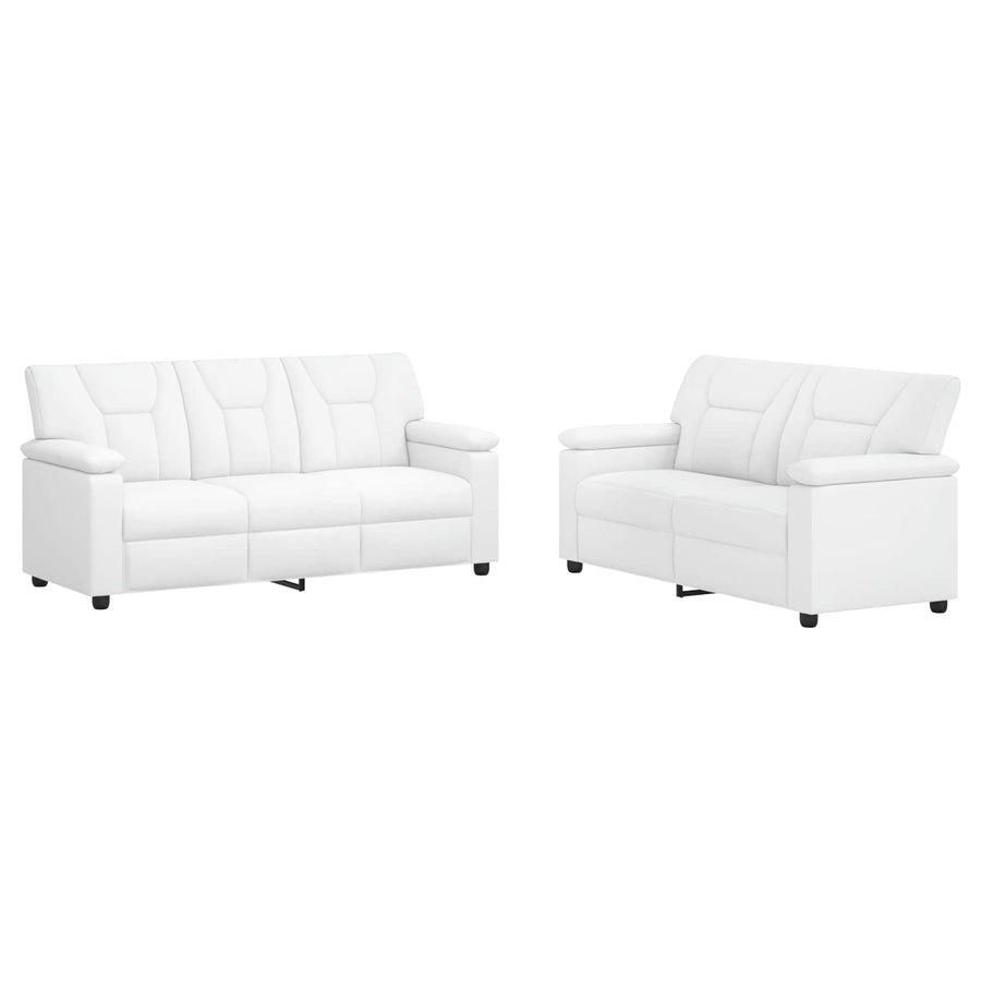 Bankstel 2 pcs Wit Kunstleer