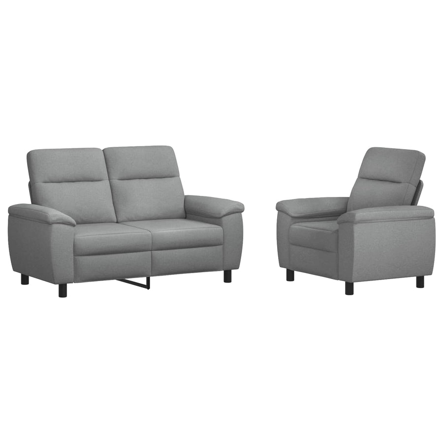 Bankstel 2 pcs Lichtgrijs Stof