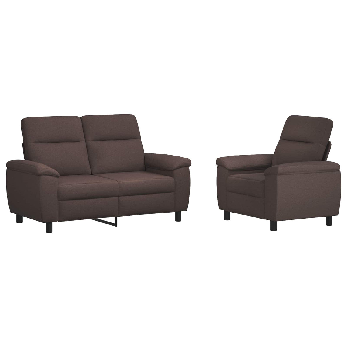 Bankstel 2 pcs Donkerbruin Stof