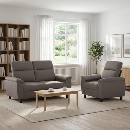 Bankstel 2 pcs Taupe Stof