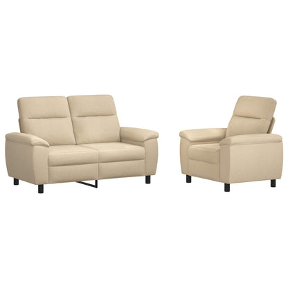 Bankstel 2 pcs Crèmekleurig Stof
