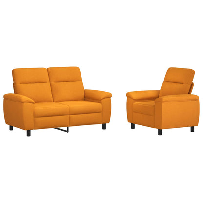Bankstel 2 pcs Donkergeel Stof