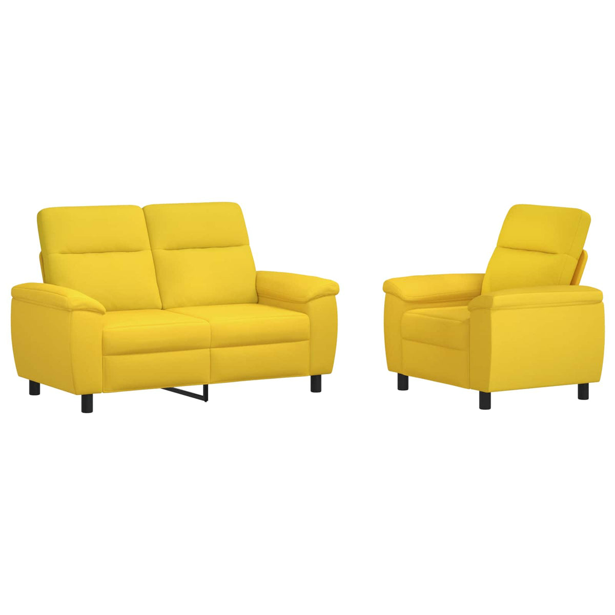 Bankstel 2 pcs Lichtgeel Stof