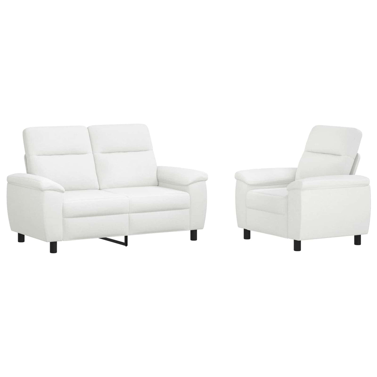 Bankstel 2 pcs Wit Stof