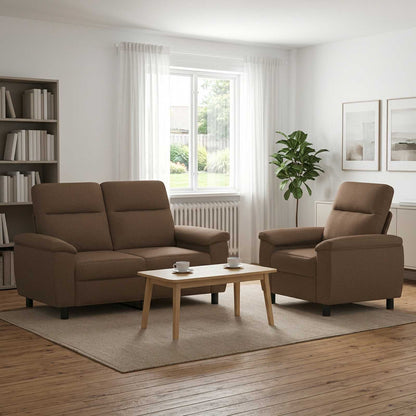 Bankstel 2 pcs Bruin Stof