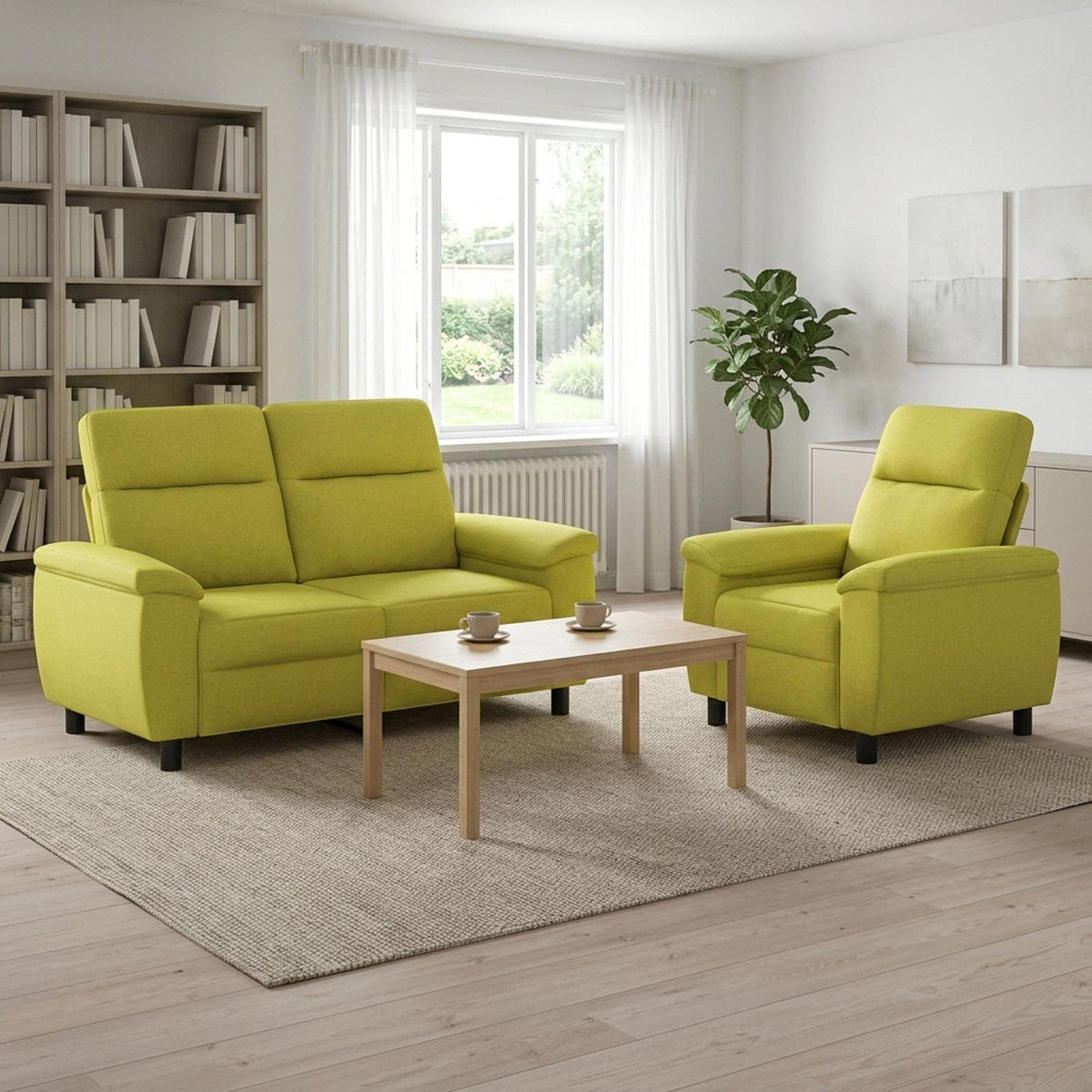 Bankstel 2 pcs Lichtgroen Stof